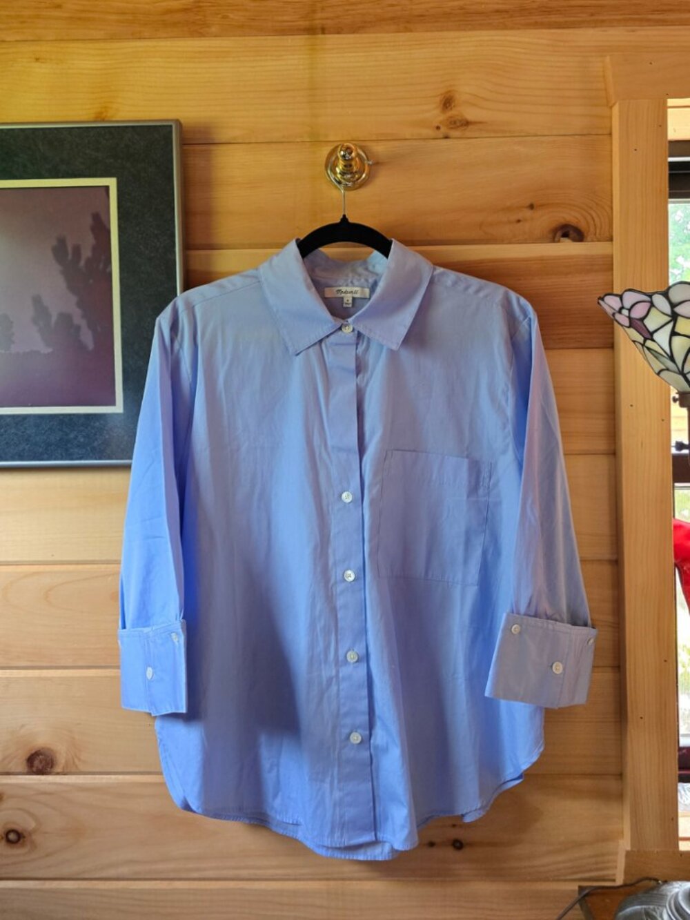 Madewell Easy Shirt Poplin/Cotton Button-Up Shirt Blue Medium NWOT